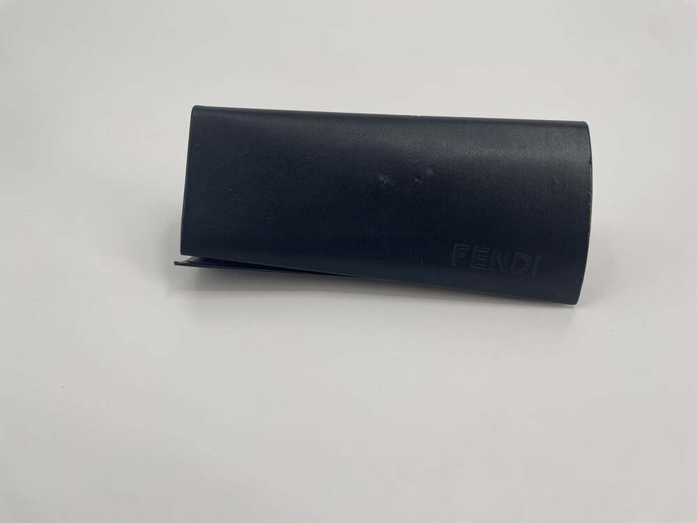 Fendi Eyeglasses Case Black Zucchino FF Logo Triangle Hard Shell